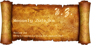 Wessely Zulejka névjegykártya